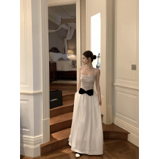 批发板栗可可Bankelili'rose秀场'Rose<b class='q'>同款</b>蕾丝蝴蝶结收腰<b class='q'>连衣裙</b>礼服