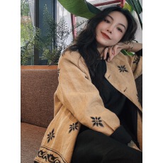 复古流苏棉麻外套女2025早秋新款松弛感慵懒宽松百搭休闲长袖上衣