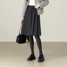批发<b class='q'>半身裙</b>2025新款冬季不规则毛呢a<b class='q'>字</b>百褶<b class='q'>裙</b>