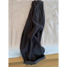 批发加绒直筒阔腿裤女2025新款秋冬高腰宽松呢子卷边休闲裤子