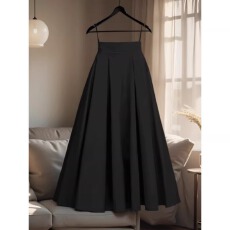 批发黑色半身<b class='q'>裙</b>女春秋2026新款高腰显瘦a字<b class='q'>裙</b>梨形身材中长款大摆伞<b class='q'>裙</b>