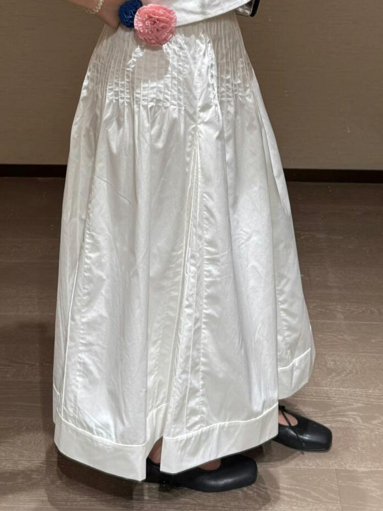 2026 여름 새로운 다용도 슬림해 보이는 반신 스커트 여성 달콤함 하이웨이스트 품격 연령 감소 화이트 길다 치마