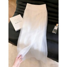 批发白色网纱开叉设计感半裙女2026夏季新款时尚温柔端庄<b class='q'>优雅</b>气质裙子