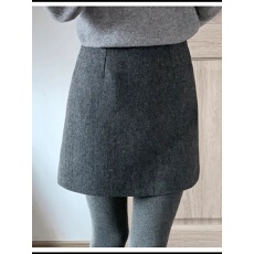 批发灰色毛呢半身裙女2025秋冬季外穿打底小个子a字包臀短裙修身显瘦