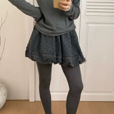 批发<b class='q'>蕾丝</b>花边波点毛呢<b class='q'>短裙</b>半身裙女秋冬减龄百搭气质甜美显瘦a字伞裙