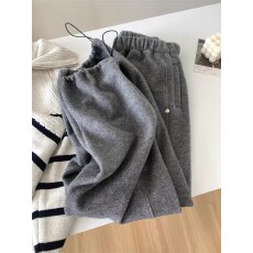 批发2025冬季新款高街宽松阔腿裤弯刀裤废土风脏染做旧牛仔裤裤子女款