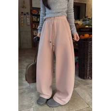 批发加绒卫裤女2025冬高腰阔腿运动裤<b class='q'>韩版</b>时尚两穿休闲裤子