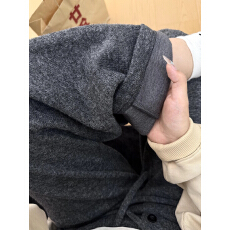 批发加绒羊绒单排扣抽绳直筒休闲<b class='q'>裤</b>2025秋冬慵懒风宽松运动长<b class='q'>裤</b>子女