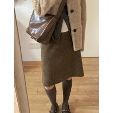 批发ins百搭针织<b class='q'>半身裙</b>女秋冬美拉德复古气质软糯A<b class='q'>字</b>中<b class='q'>裙</b>