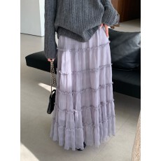 批发春款新款蛋糕裙小个子A字裙网纱半身裙女