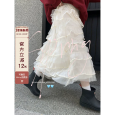 批发馨帮帮 蓬蓬蛋糕<b class='q'>裙</b>女秋仙女月光<b class='q'>裙</b>法式高腰<b class='q'>芭蕾舞</b>纱<b class='q'>裙</b>半身<b class='q'>裙</b>长款