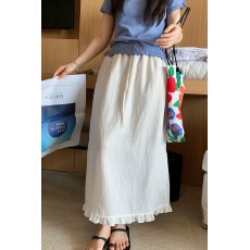 批发韩系多巴胺色系<b class='q'>百搭</b>半身裙女2025夏季新款淡人穿搭高腰显瘦中长裙