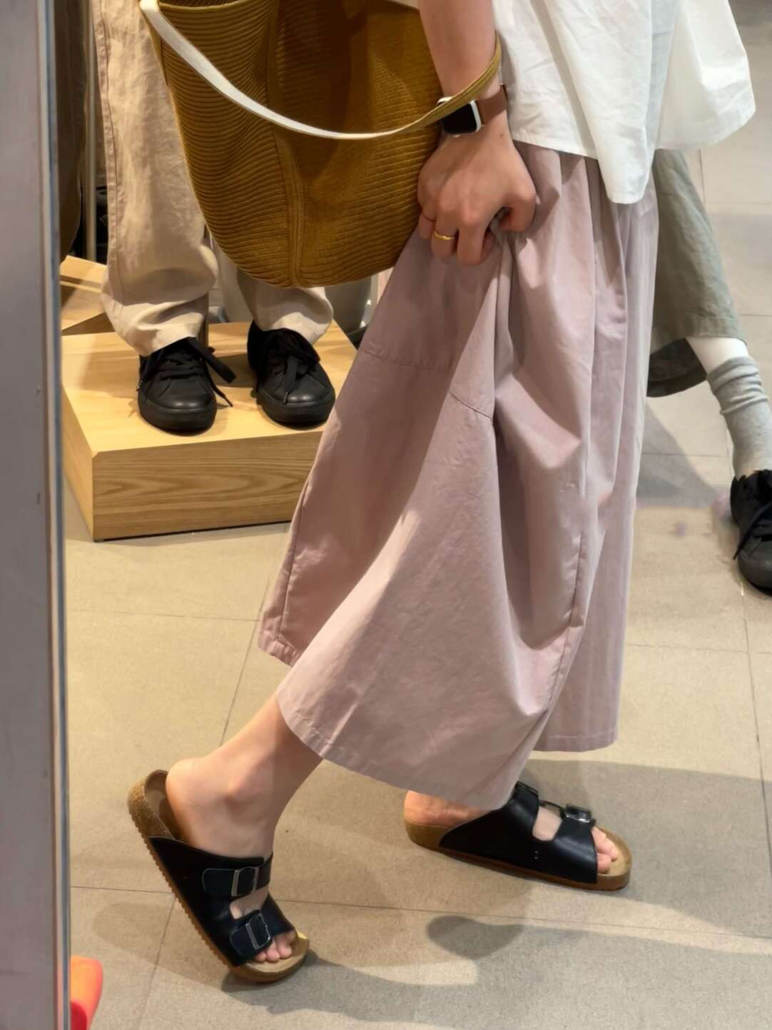 한 부서 출퇴근 품격 도루 센스 와이드 레그 팬츠 봄 여름 루즈핏 느긋한 바람 9부 바지 미니멀리즘 다용도 캐주얼 바지