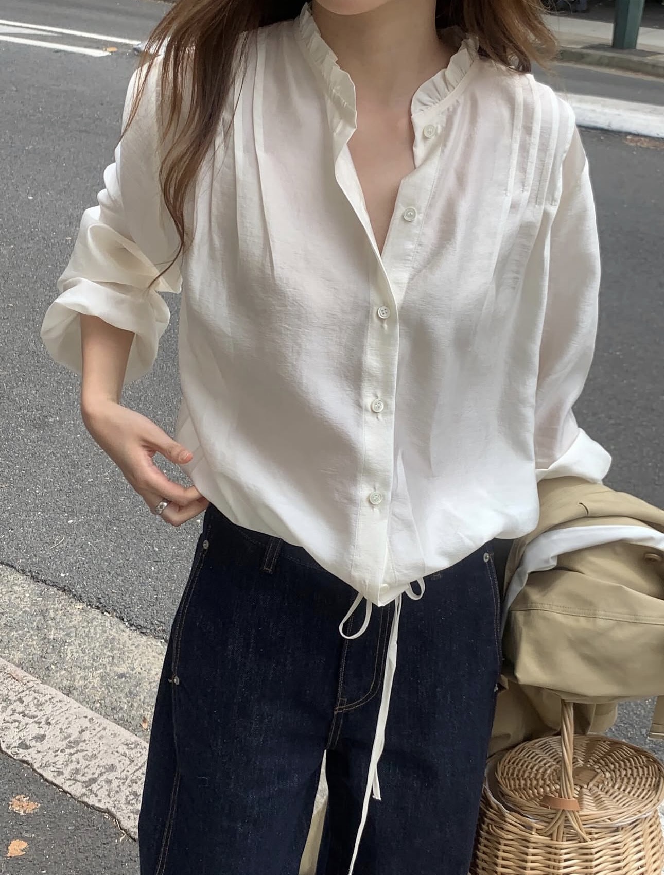 작은 대중 품격 미니멀리즘 다용도 셔츠