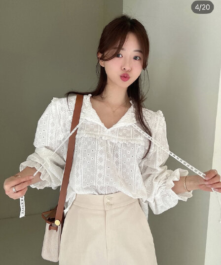 재고 있음 레트로 자수 품격 다용도 셔츠