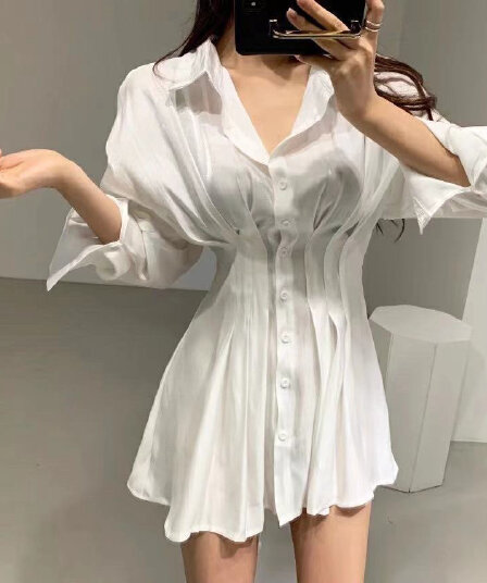 재고 있음 작은 대중 품격 허리 수축 셔츠