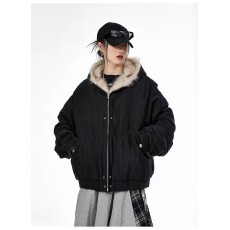 批发ICH MODE 美式座山雕毛领棉服女秋冬季宽松棉袄外套夹克2025新款