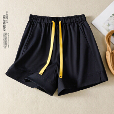 批发实拍松紧高腰阔腿<b class='q'>短裤</b><b class='q'>女</b>夏季休闲薄款超好看裤子