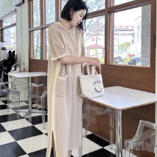 批发韩国<b class='q'>正品</b>ins博主 连帽拼色冰丝针织<b class='q'>连衣裙</b> 减龄百搭凉爽显瘦 2色