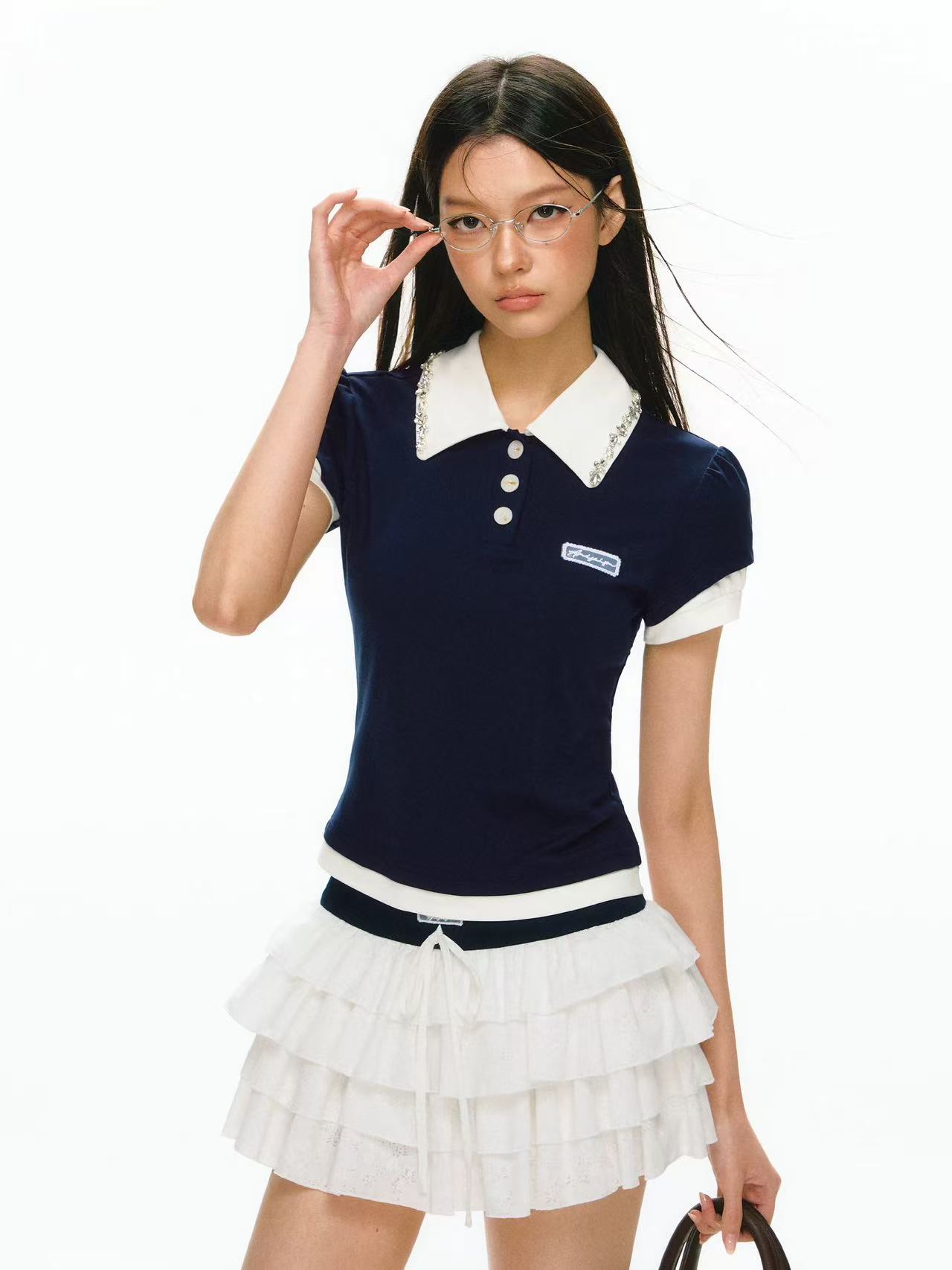 오리지널 아메리칸 핫걸 몸매 가꾸기 흔들다 칼라 행침 목 여름 민소매 조끼 슬림해 보이는 맨위