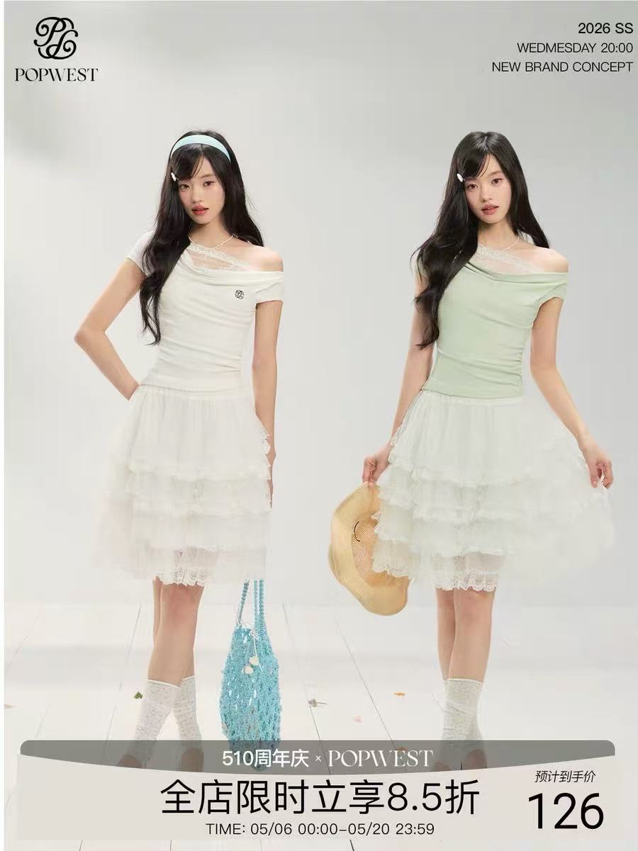 순수한 욕망 바람 비스듬한 어깨 반팔 티셔츠 레이스 흔들다 칼라 슬림해 보이는 품격 오프숄더 오프숄더 맨위