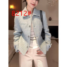 批发高端千金风蓝色羊毛翻领小香风<b class='q'>外套</b>女秋季小个子<b class='q'>气质</b>西装短款上衣