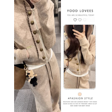 批发秋冬<b class='q'>气质</b>显瘦设计感时尚<b class='q'>运动</b>风连帽卫衣外套+休闲阔腿长裤套装女