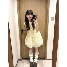 批发椰芒瑞士卷 无袖拼接连衣裙蓬蓬裙女<b class='q'>夏</b>网纱背心裙