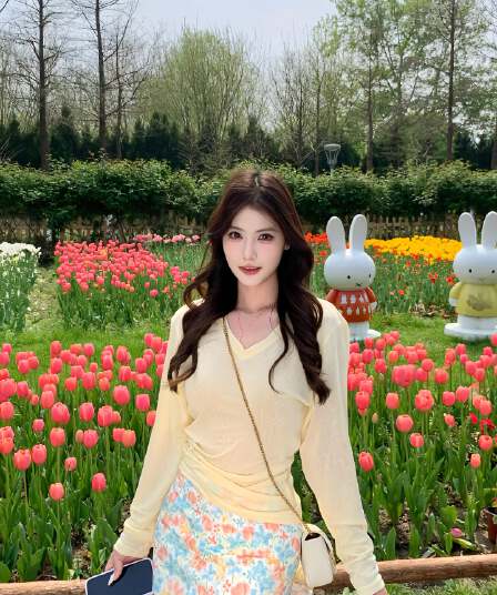 미니멀리즘 우유 황색 V넥 니트 스웨터 티셔츠 여성 긴 소매 여름 새로운 허리 수축 슬림해 보이는 맨위 자외선 차단 블라우스