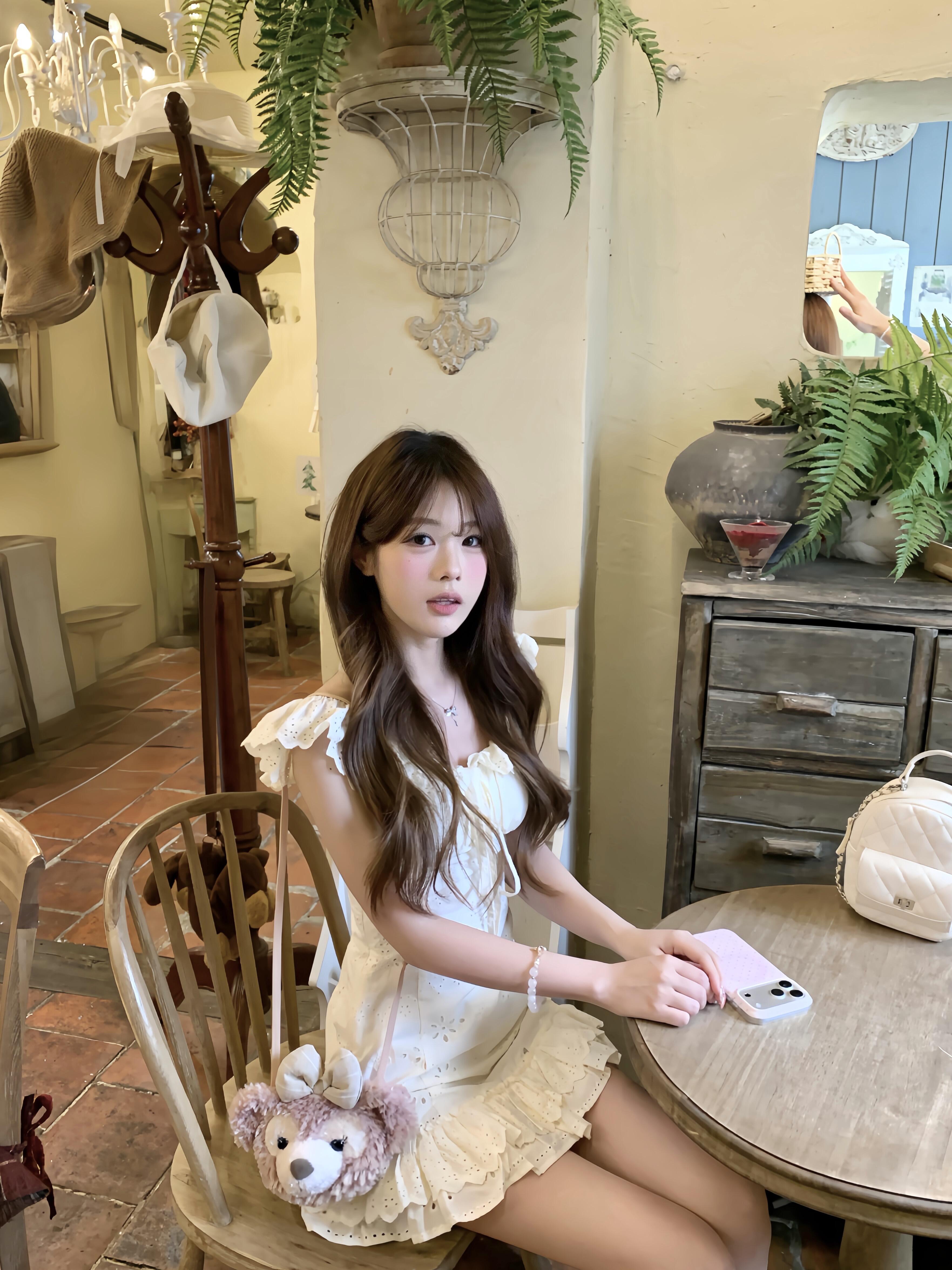 popwest 여름 프랑스식 휴가 작은 날다 소매 드레스 프릴 허리 수축 품격 롱 스커트 a 어린이 치마