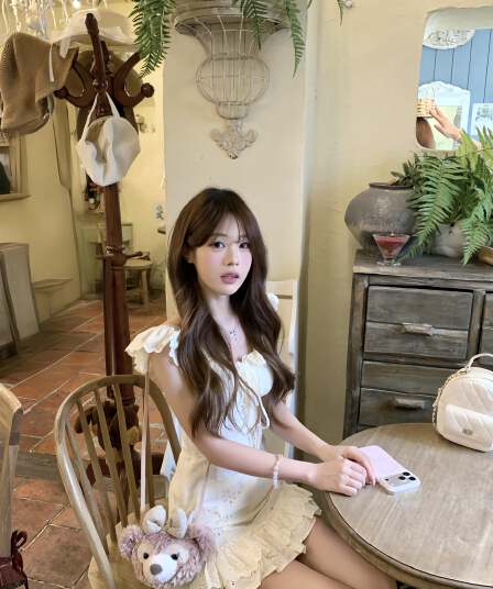 popwest 여름 프랑스식 휴가 작은 날다 소매 드레스 프릴 허리 수축 품격 롱 스커트 a 어린이 치마