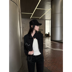 批发5werkwen 显瘦Barnfit 立领短款复古麂皮绒夹克宽松春<b class='q'>秋</b>短外套女