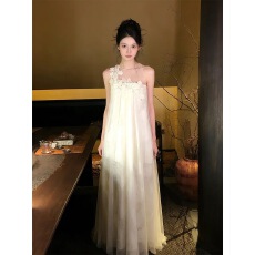 批发从一时刻【花满枝】轻奢感网纱无袖立体花朵连衣裙or上衣<b class='q'>半裙</b>套