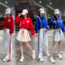 批发实拍 <b class='q'>爵士舞</b>2025女团学院风减龄JK短款露肌表演服啦啦队体操套装