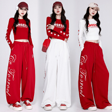 批发实拍 爵士舞显瘦宽松减龄<b class='q'>演出</b>服体操服街舞超酷套装