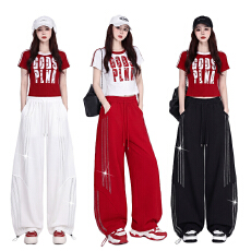 批发实拍 爵士舞宽松显瘦减龄<b class='q'>演出服</b>体操服街舞超酷套装