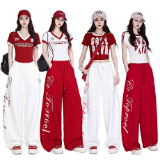 批发实拍 爵士舞宽松显瘦减龄<b class='q'>演出服</b>广场舞体操服街舞超酷套装