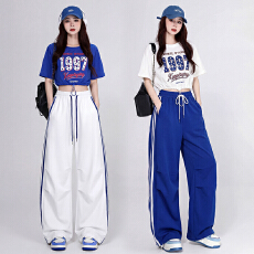 批发实拍 爵士舞露脐显瘦宽松减龄<b class='q'>演出服</b>体操服街舞超酷套装