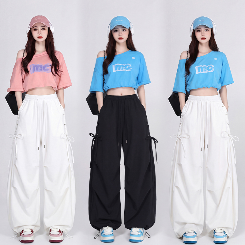 실사 체조 서비스 슬림해 보이는 재즈 댄스 공연 의상 루즈핏 연령 감소 스트리트 댄스 차가운 세트