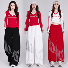 批发实拍 爵士舞演出<b class='q'>服</b>体操<b class='q'>服</b>显瘦宽松减龄街舞超酷套装