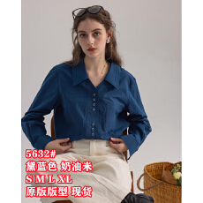 批发“碧波海盐”细致简约通勤日常<b class='q'>刺绣</b>纯棉修身衬衫女衬衣