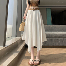 批发实拍2026年夏季新款女高腰不规则半身裙垂感遮胯<b class='q'>显瘦</b>大摆裙长裙