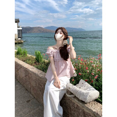 批发<b class='q'>实拍</b>实价   法式花苞一字肩上衣+百搭阔腿<b class='q'>裤</b>