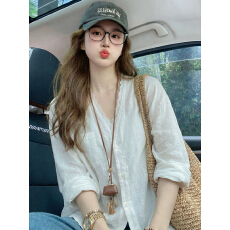 批发白色<b class='q'>蕾丝</b>轻薄防晒开衫长袖衬衫女春季小众减龄显瘦高级感上衣外套