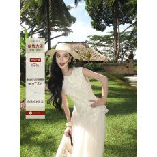 批发有洧早春漂亮<b class='q'>连衣裙</b>女2026新款无袖拼接裙白色背心裙子<b class='q'>夏</b>