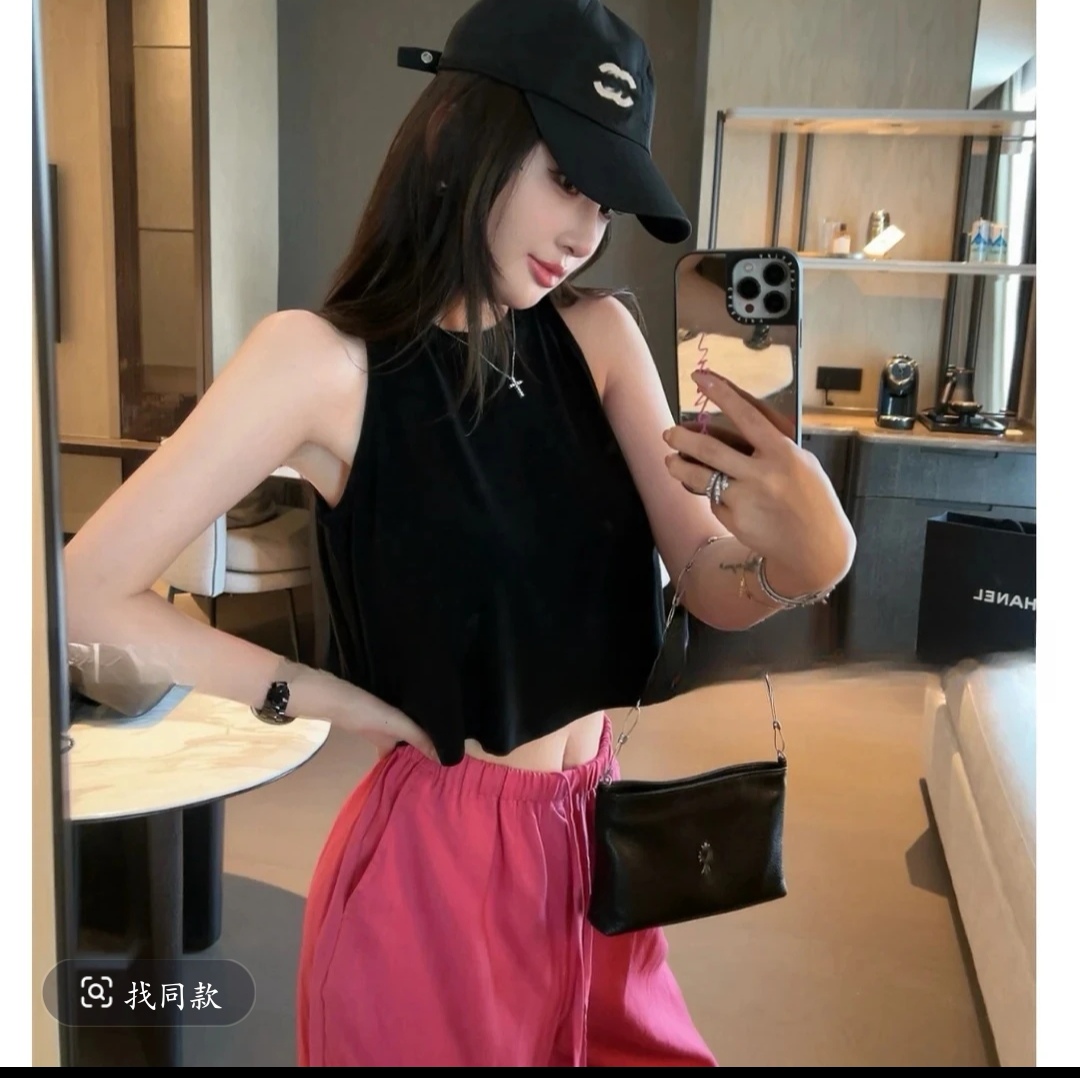 pp 구름 센스 메이 과일 미니멀리즘 넓은 종류 진자 작은 조끼 주간 실크 아마 펌프 로프 캐주얼 바지