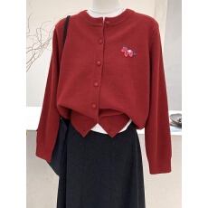 批发秋冬季新款气质小马刺绣羊毛针织开衫女休闲毛衣系扣<b class='q'>外套</b>长袖上衣