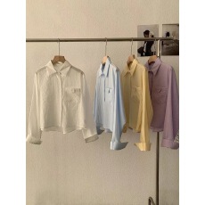 批发2026春夏季新款<b class='q'>百搭</b>翻领单口袋纯色长袖薄款衬衫上衣衬衣外套