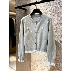 批发小香风刺绣花朵蝴蝶结圆领针织衫女秋季少女风<b class='q'>甜美</b>减龄长袖上衣服