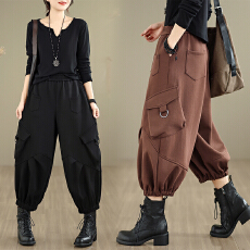 批发实拍大货2025秋冬街头个性大口袋宽松百搭九分阔腿<b class='q'>裤</b><b class='q'>休闲</b><b class='q'>垮</b><b class='q'>裤</b>女